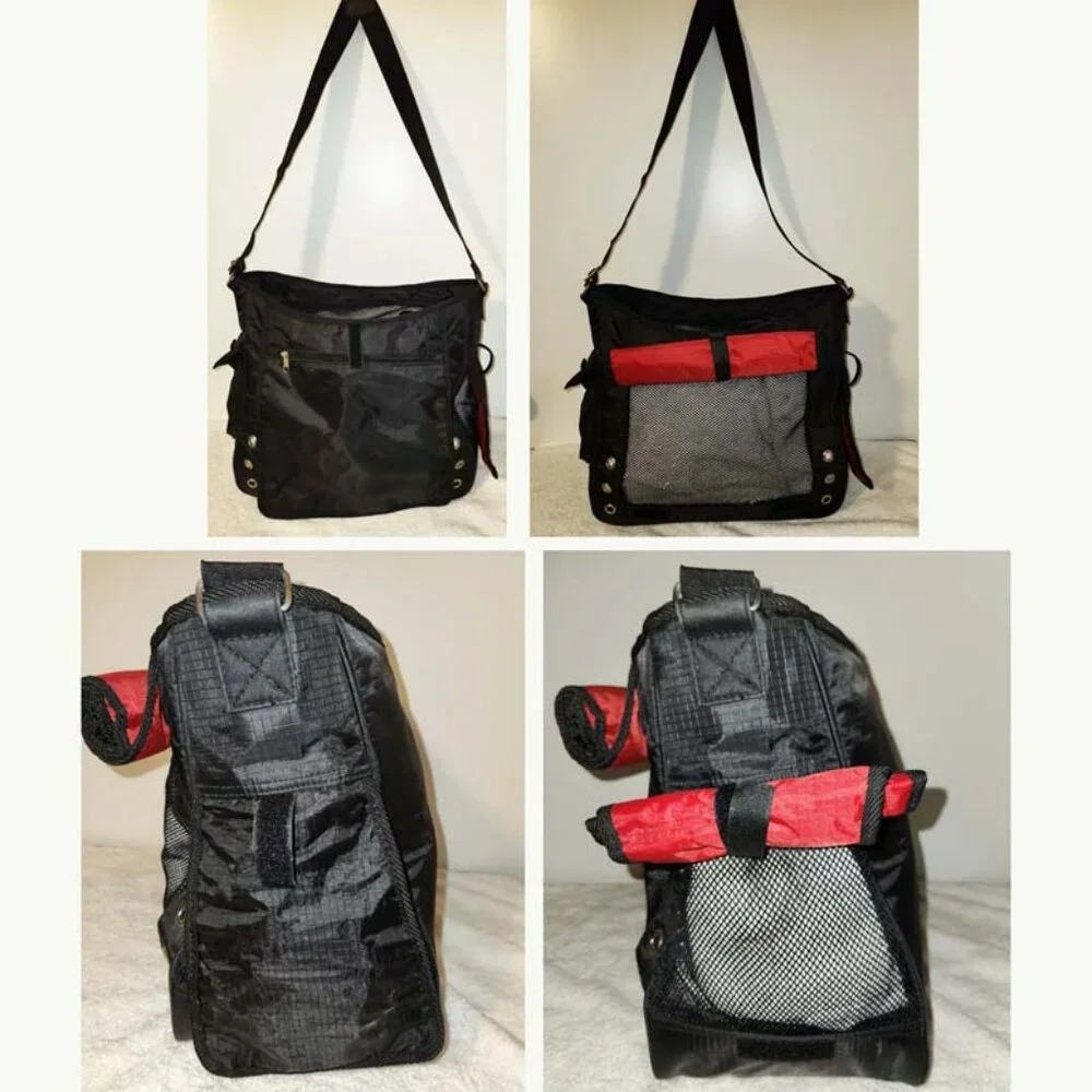 BOOTS AND BARKLEY EXTRA-LARGE BLACK NYLON SMALL PET CARRIER W/ZIP CLOSURE